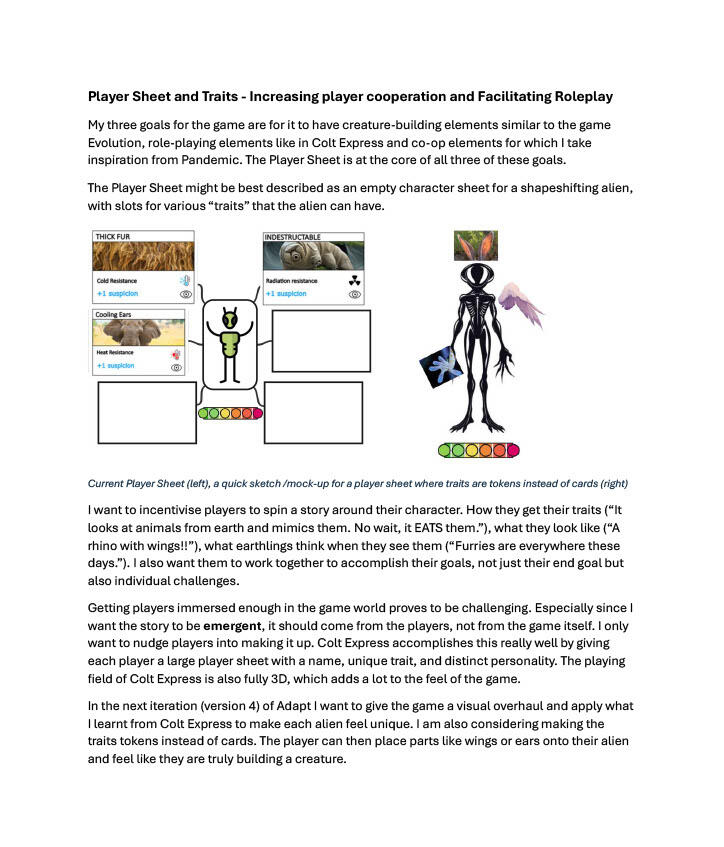 Iterations - Player Sheet
